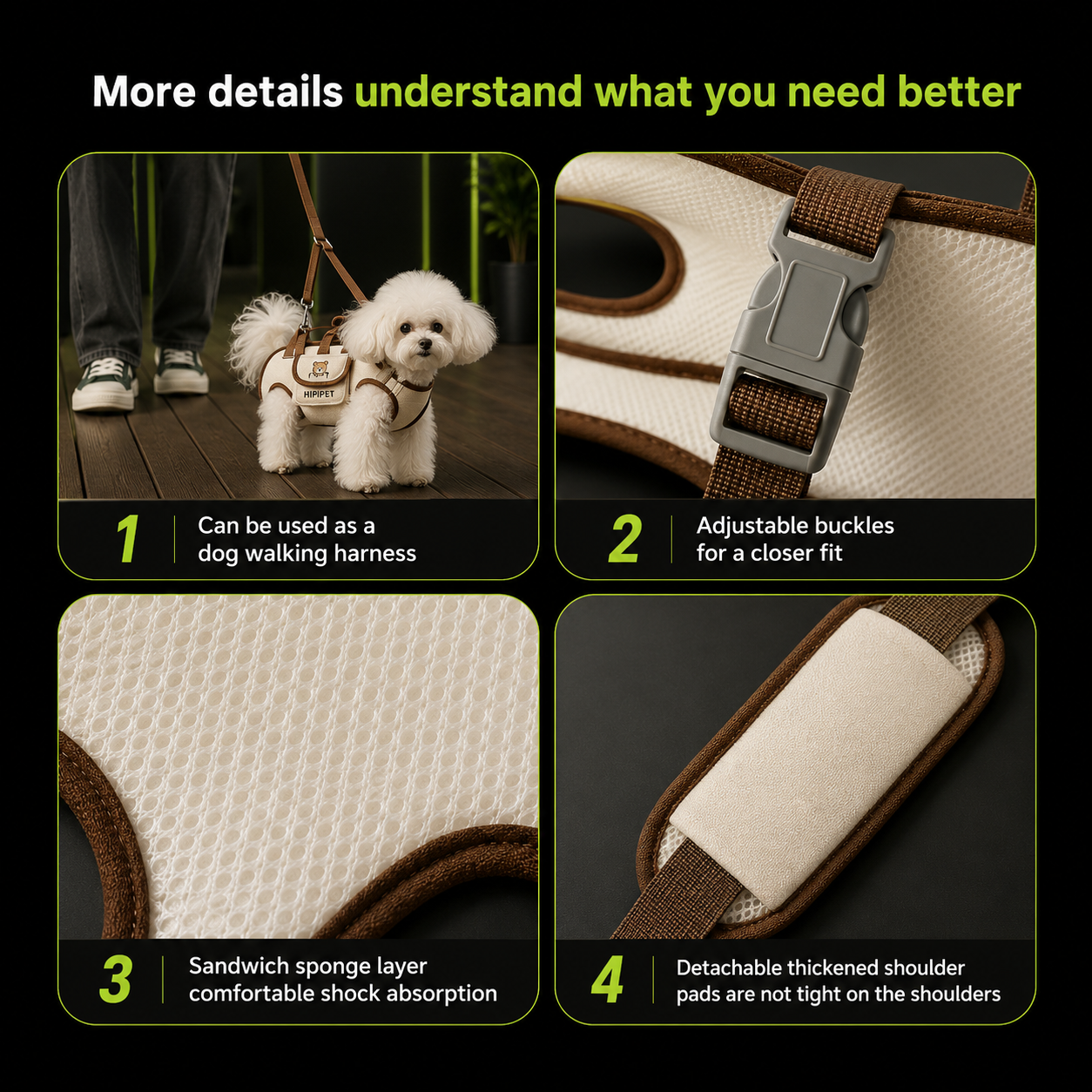 Breathable Dog Harness Backpack